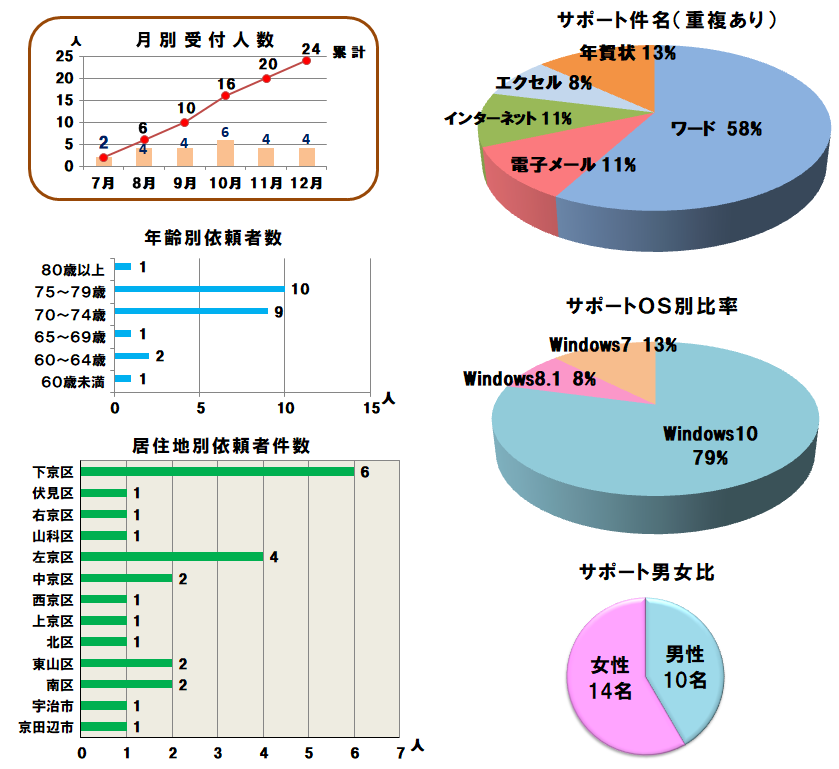 2019年後半サポート実績グラフ